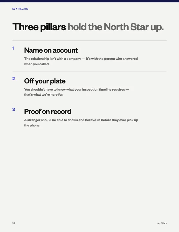 Always Secure Brand Playbook, page 23: Key Pillars